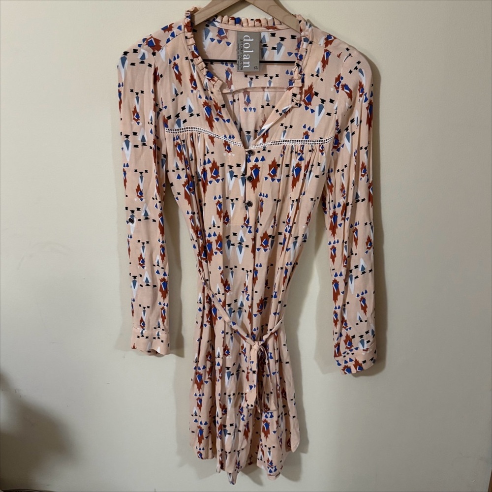 Dolan Left Coast Collection Womens Tribal Dress Long Sleeve Size XS